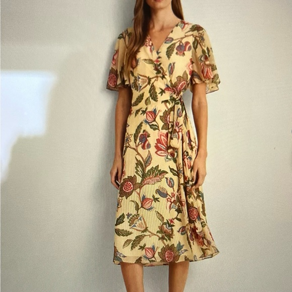 Ralph Lauren Floral Belted Crinkle Georgette Dress - Picture 4 of 4